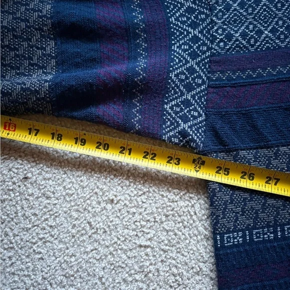 VTG Arnold Palmer Men’s Medium Knit Polo Sweater Navy Geometric Grandpa Core - Picture 8 of 9